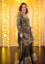 Designer GMY Silk Heavy Embroidered Sharara Suit Set with Dupatta