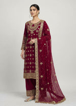 New Designer Party Wear Top, Palazzo & Dupatta Set with Heavy Embroidery