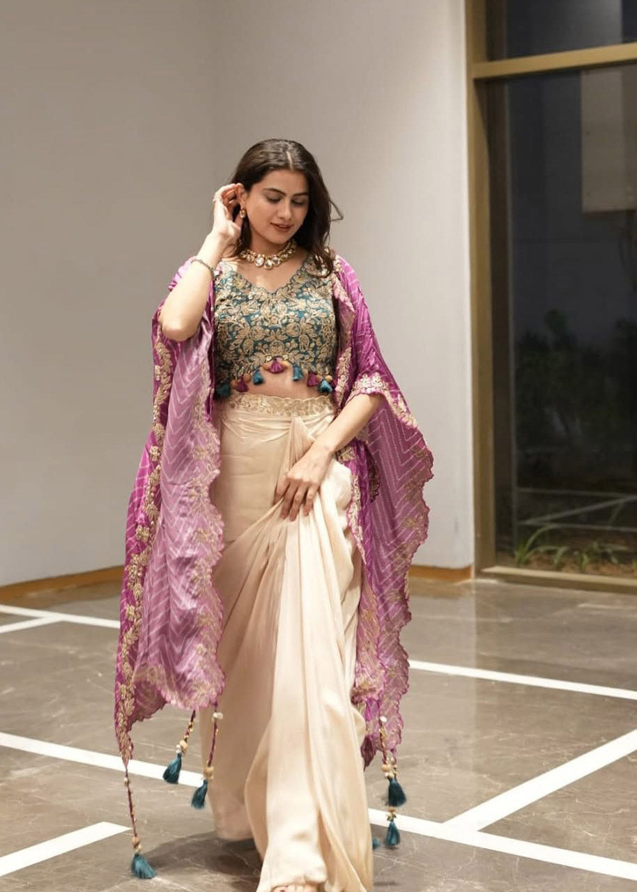 Trendy Wedding Season Special – Designer Three-Piece Western Outfit