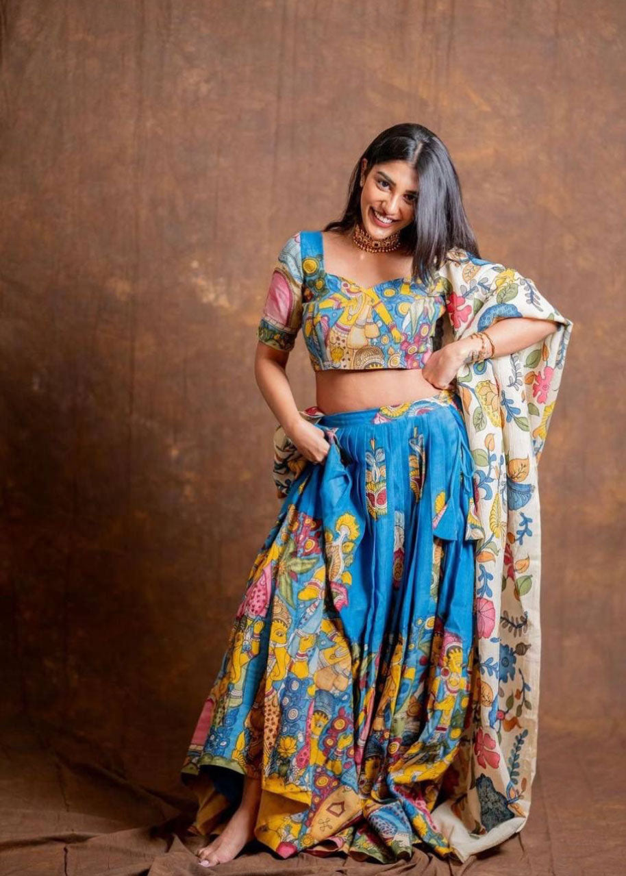 Grand Festival Special Kalamkari Print Lehenga Choli