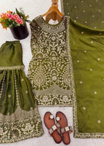 Designer GMY Silk Heavy Embroidered Sharara Suit Set with Dupatta