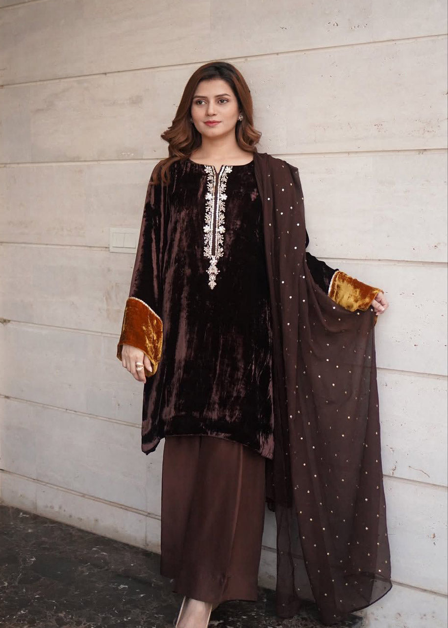 Velvet Winter Collection – 3 Piece Plazzo Set