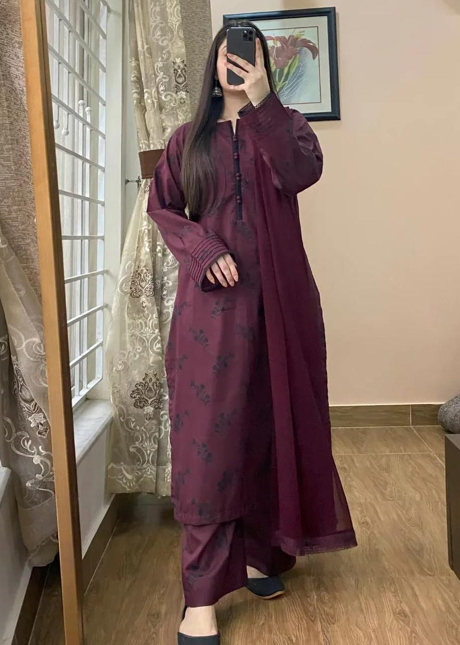 Cotton Kurti, Plazo & Sifon Dupatta