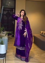 Luxury Winter Velvet Kurta Plazzo Set for Wedding & Party Wear