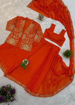 Premium Ready-to-Wear Embroidered Drape Saree Set