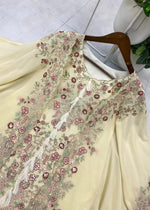 Designer Wear Kurta Plazzo Pair With Shruge In Sequence Embroidery Work