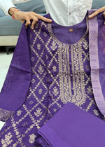 Elegant Banarasi Silk Suit Set with Zari Work – 3 Piece Set