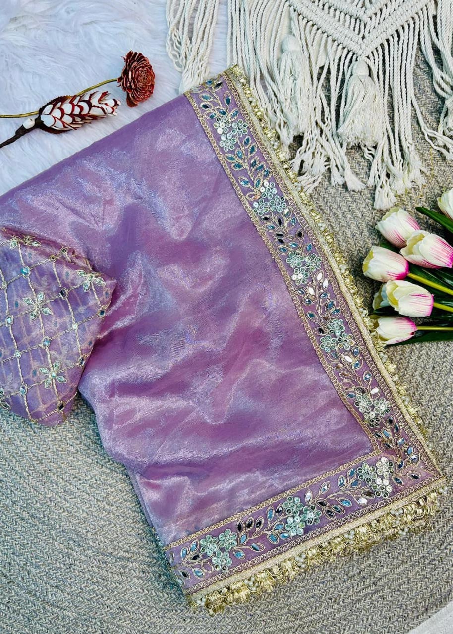 Embroidered Silk Saree