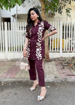 Designer Embroidered Cotton Co-Ord Set for Women