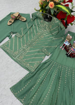 Launching New Designer Party Wear Top, Sharara & Dupatta Set