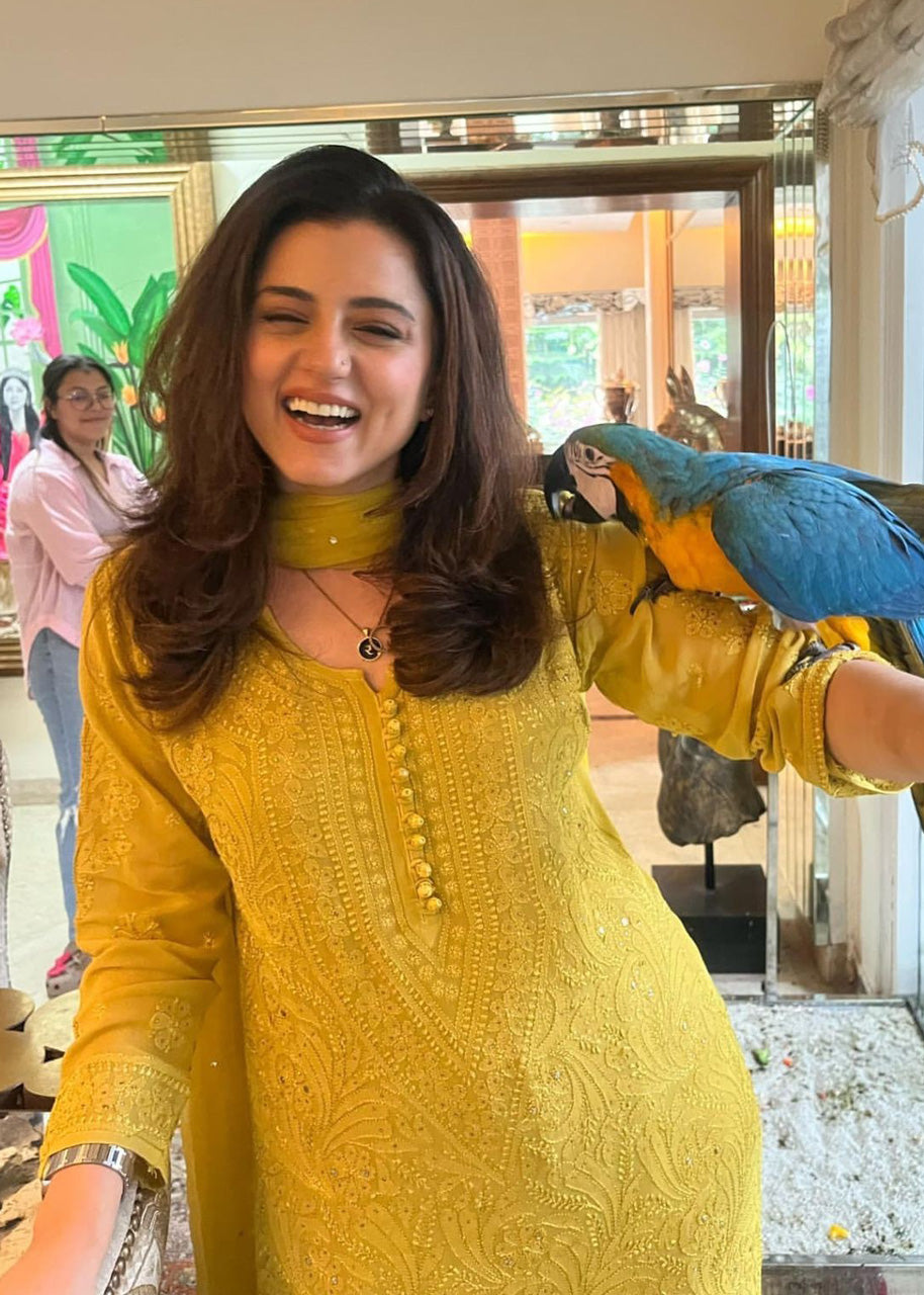 Designer Exclusive Georgette Embroidered Suit Set with Dupatta