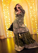 Designer GMY Silk Heavy Embroidered Sharara Suit Set with Dupatta