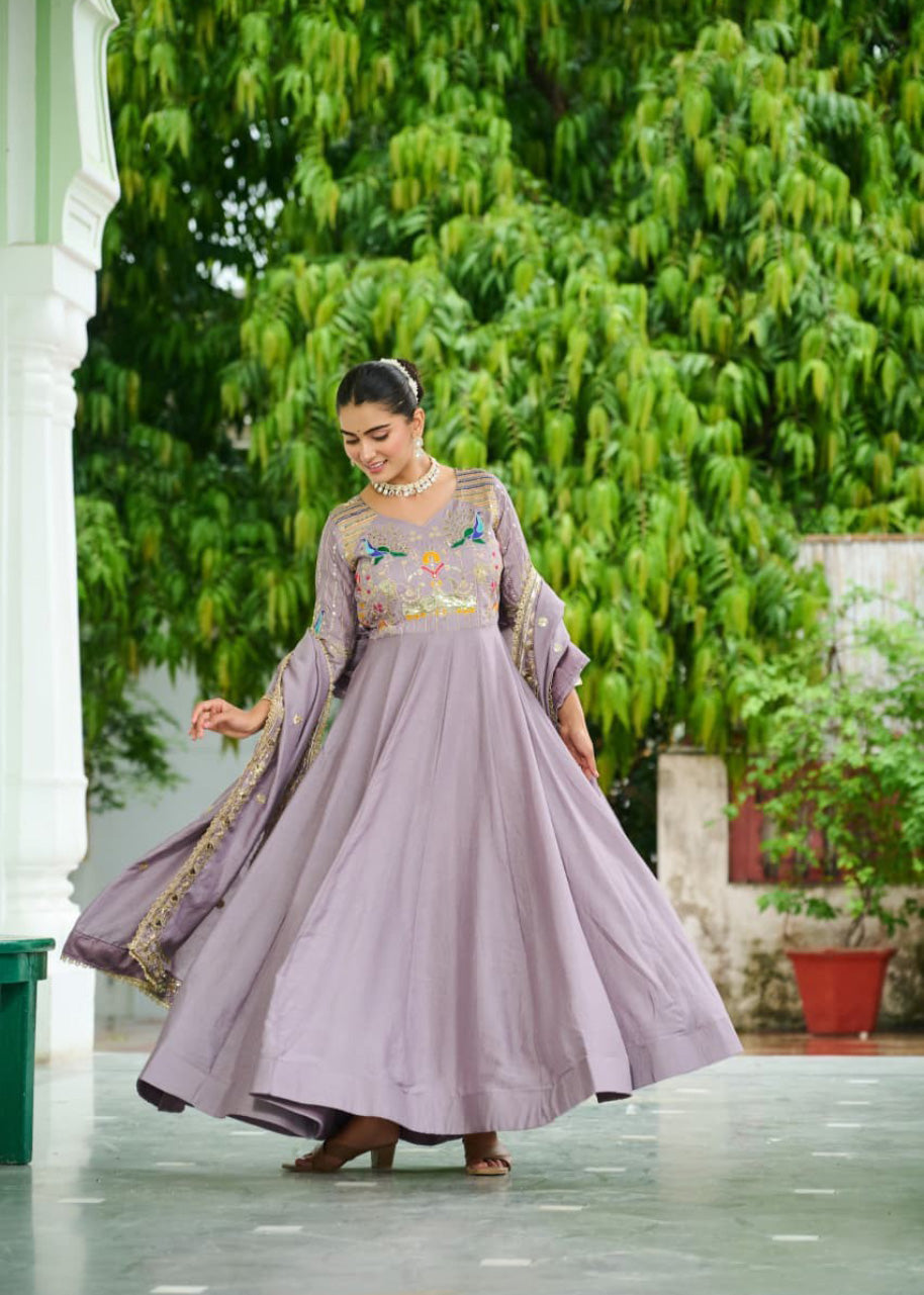 Premium Readymade Gown Dupatta Set