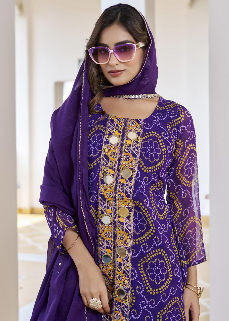 Designer Fox Georgette Kurti, Plazzo & Dupatta Set