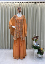 Designer Wear Kurta Plazzo Pair With Shruge In Sequence Embroidery Work