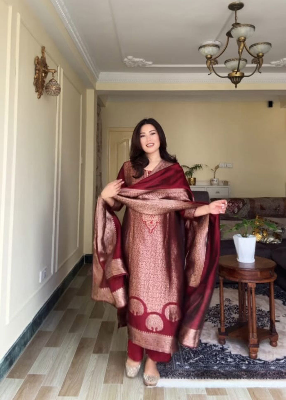 Royal Banarasi Branded Suit Set – Wedding & Party Wear Special