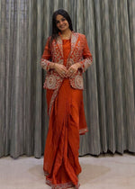 Premium Ready-to-Wear Embroidered Drape Saree Set